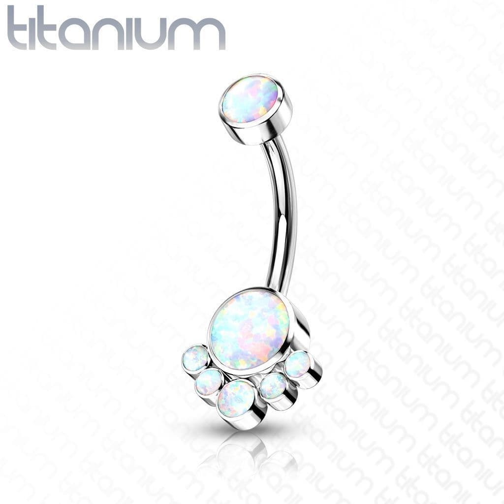 Piercing do pupíku s opálem - TITAN (bílá) - náhled 1