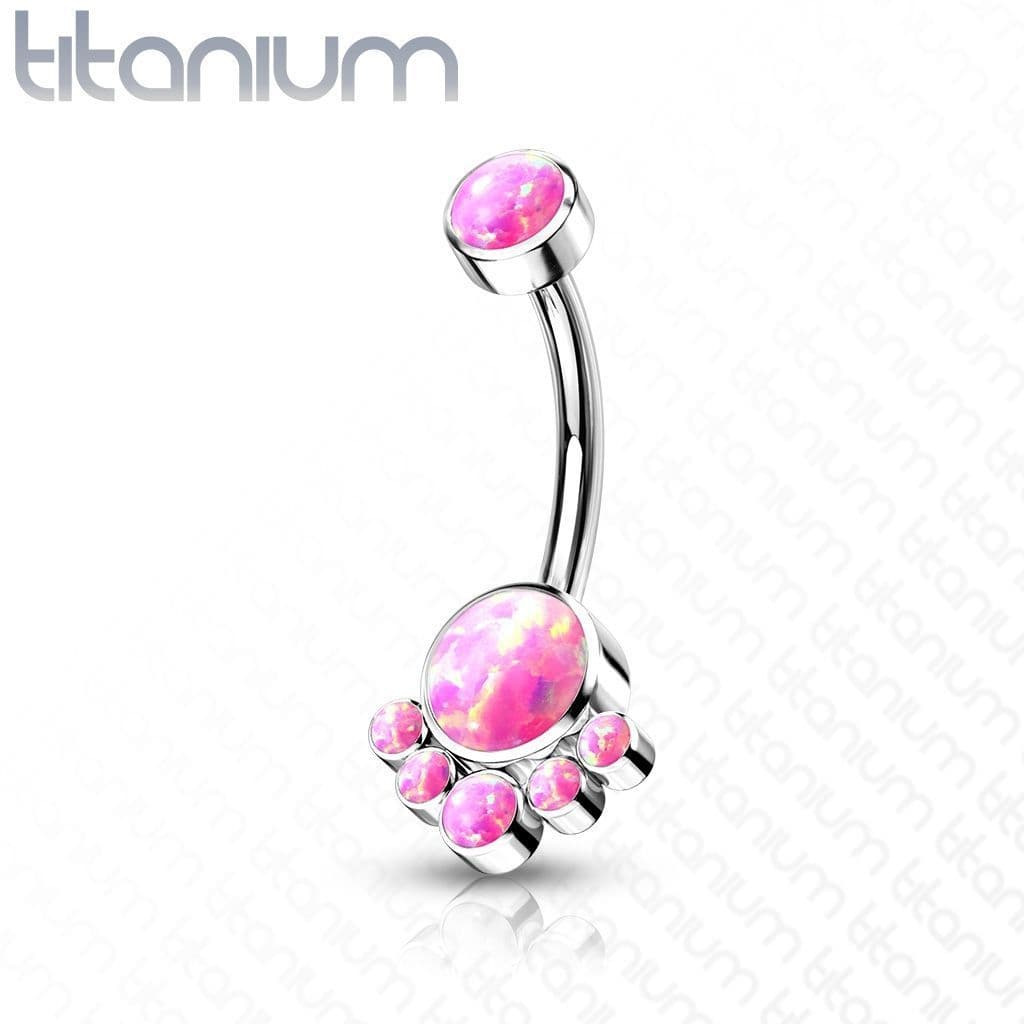 Piercing do pupíku s opálem - TITAN (bílá) - náhled 4