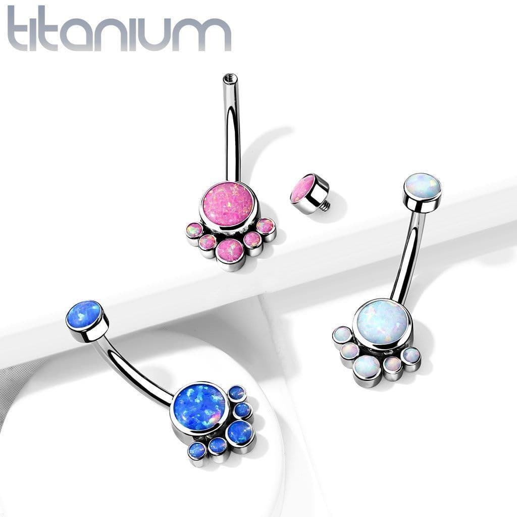 Piercing do pupíku s opálem - TITAN (bílá) - náhled 5