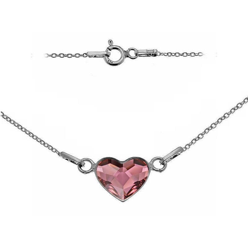 NUBIS Stříbrný náhrdelník se srdcem Crystals from Swarovski Antique Pink - NB-0200-AP