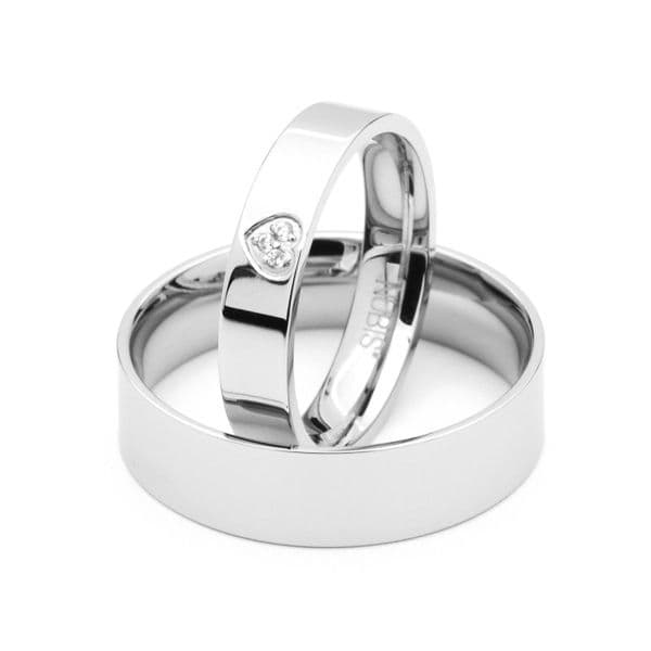 NUBIS Snubní prsteny chirurgická ocel - pár - NSS3004-8-ZR