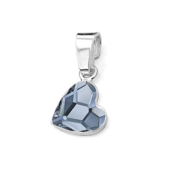 NUBIS Stříbrný přívěsek se srdcem Crystals from Swarovski Denim Blue - NB-0205-DB