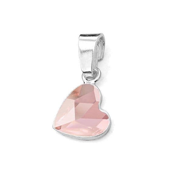 NUBIS Stříbrný přívěsek se srdcem Crystals from Swarovski Rosaline - NB-0205-RO