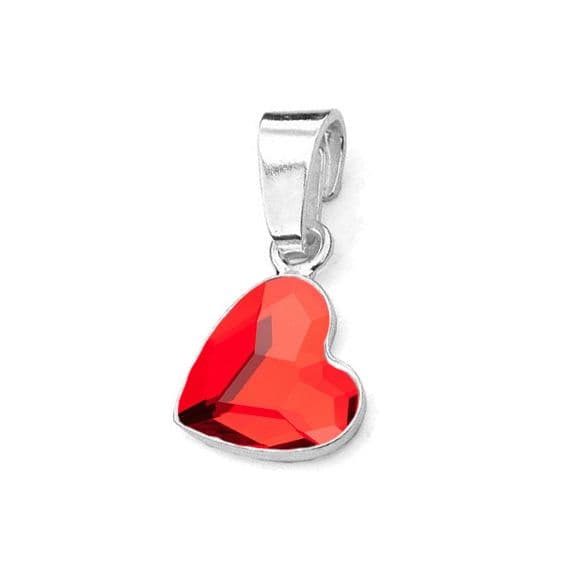 NUBIS Stříbrný přívěsek se srdcem Crystals from Swarovski Siam - NB-0205-SI