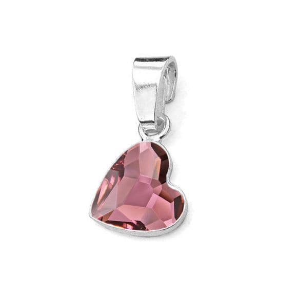 NUBIS Stříbrný přívěsek se srdcem Crystals from Swarovski Antique Pink - NB-0205-AP