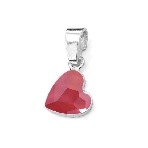 NUBIS Stříbrný přívěsek se srdcem Crystals from Swarovski Royal Red - NB-0205-RR