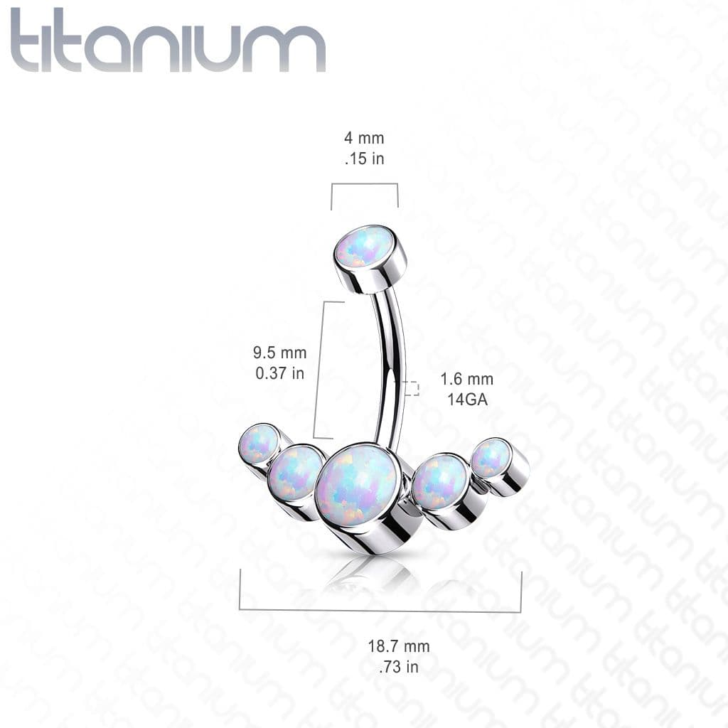 Piercing do pupíku s opálem - TITAN - TIT1107-OP17 - náhled 3
