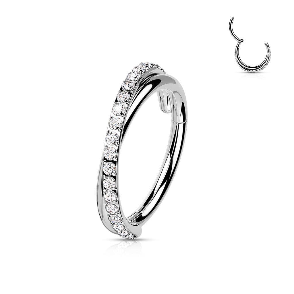 Segment kruh se zirkony - helix / cartilage / tragus piercing 1,2 x 8 mm - NS0055