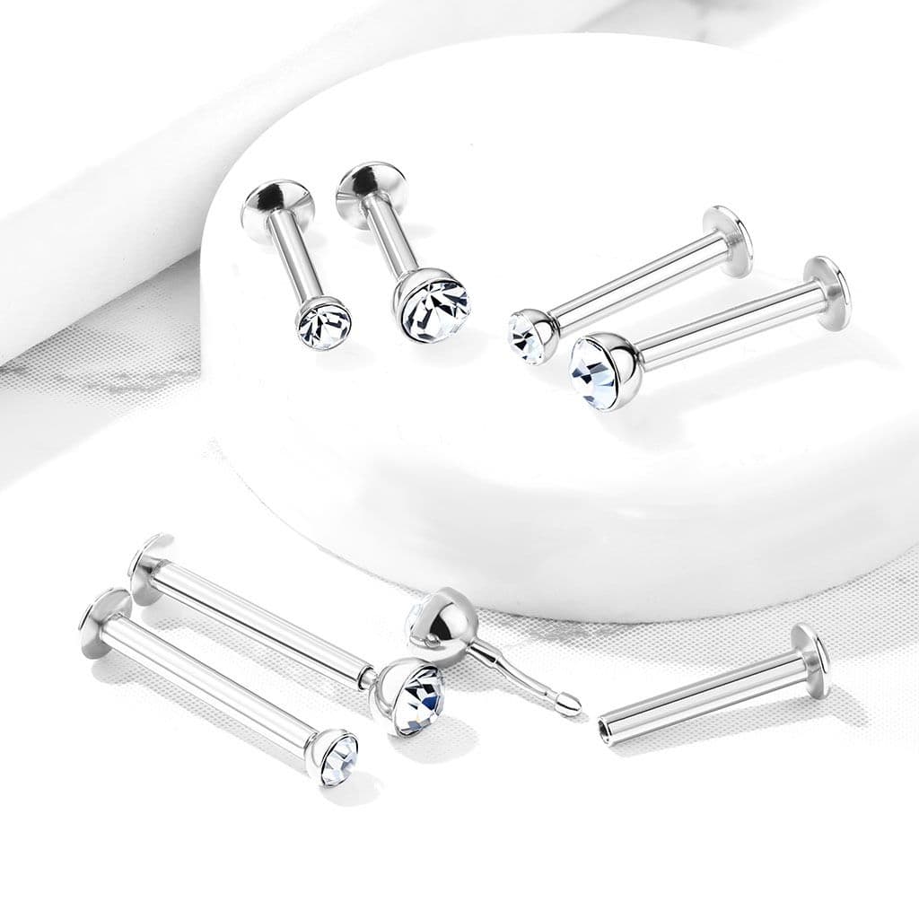 MARRE Labreta s čirým zirkonem (1,2 x 6 mm, 1,5mm kámen) - LB0018-120615 - náhled 3