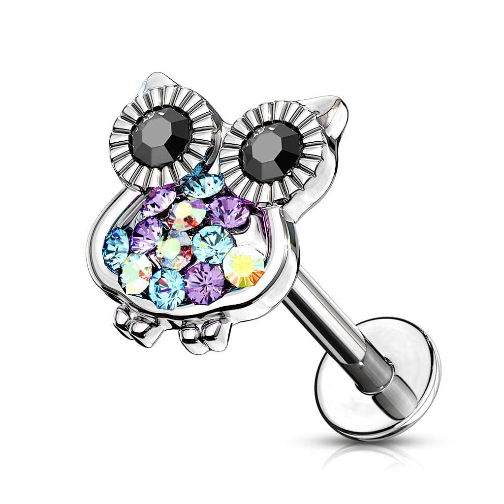 Labreta / piercing do brady - sova (1,2 x 6 mm) - LB0004-1206