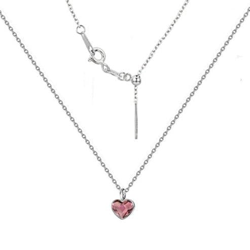 NUBIS Minimalistický stříbrný náhrdelník se srdcem Crystals from Swarovski Antique Pink - NB-0204-AP