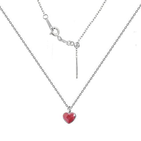 NUBIS Minimalistický stříbrný náhrdelník se srdcem Crystals from Swarovski Royal Red - NB-0204-RR