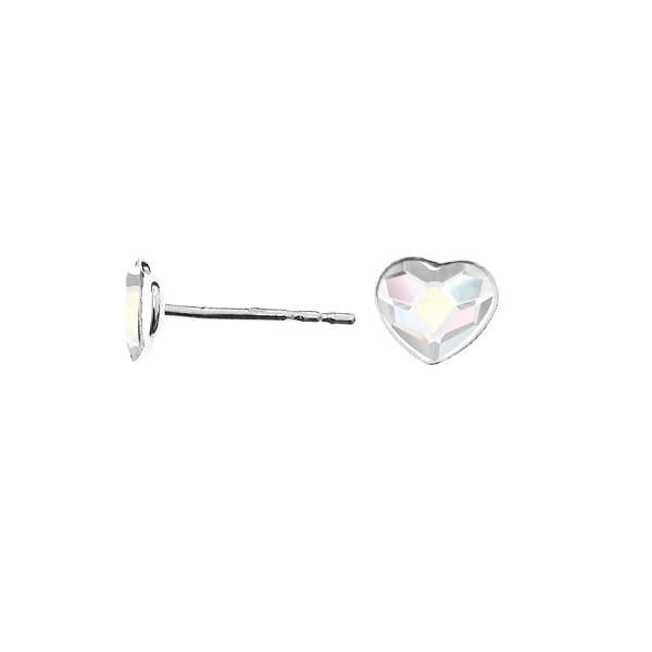 NUBIS Stříbrné náušnice se srdcem Crystals from Swarovski AB - NB-0203-AB