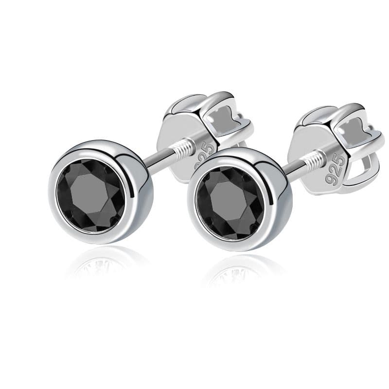 NUBIS Stříbrné náušnice, černé zirkony 4 mm - NB-3652-K