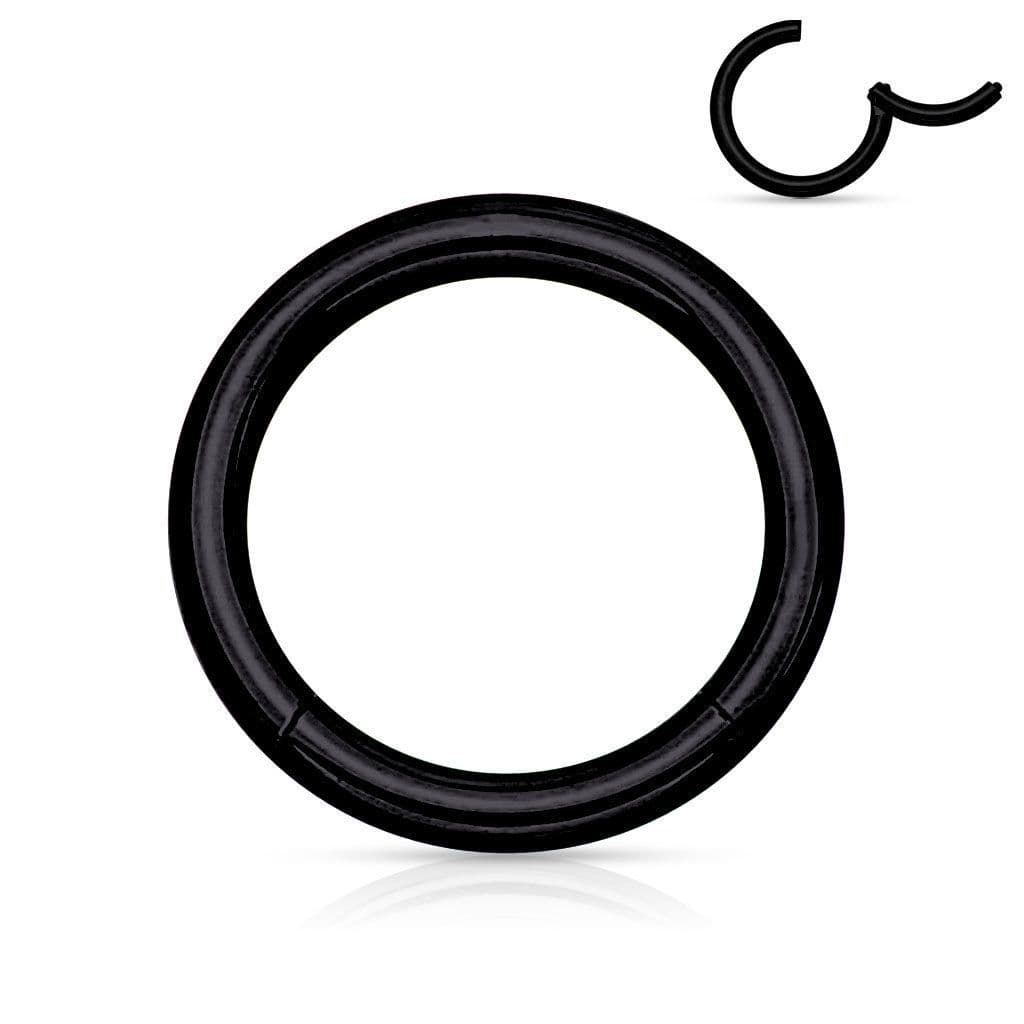Piercing segment kruh - černý (0,8 x 10 mm)