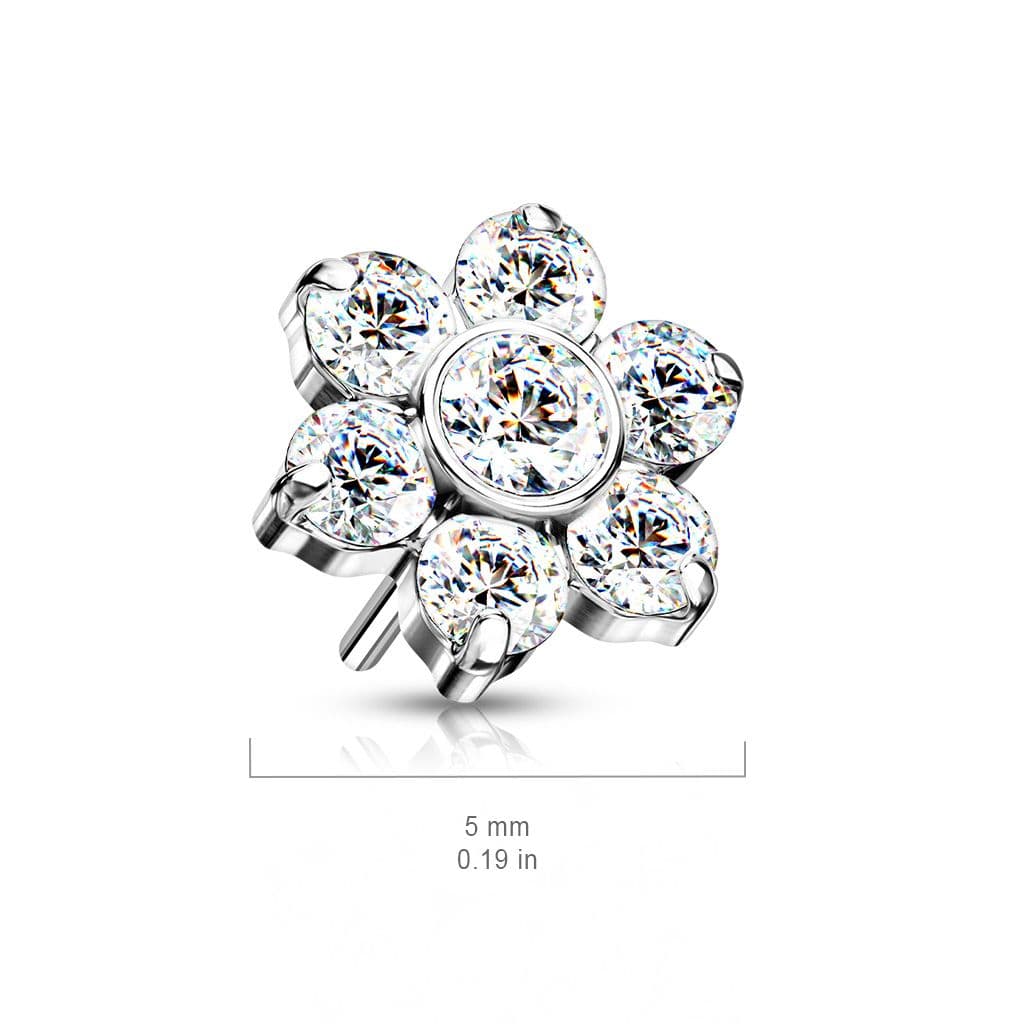 S4U Kytička k PUSH IN piercing do nosu TITAN, čiré zirkony - TIT1213-C - náhled 3