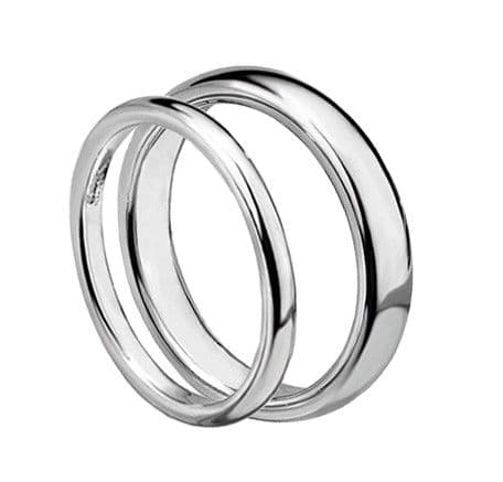 Wolframové snubní prsteny HWRTU01 2+4 mm - pár - náhled 1