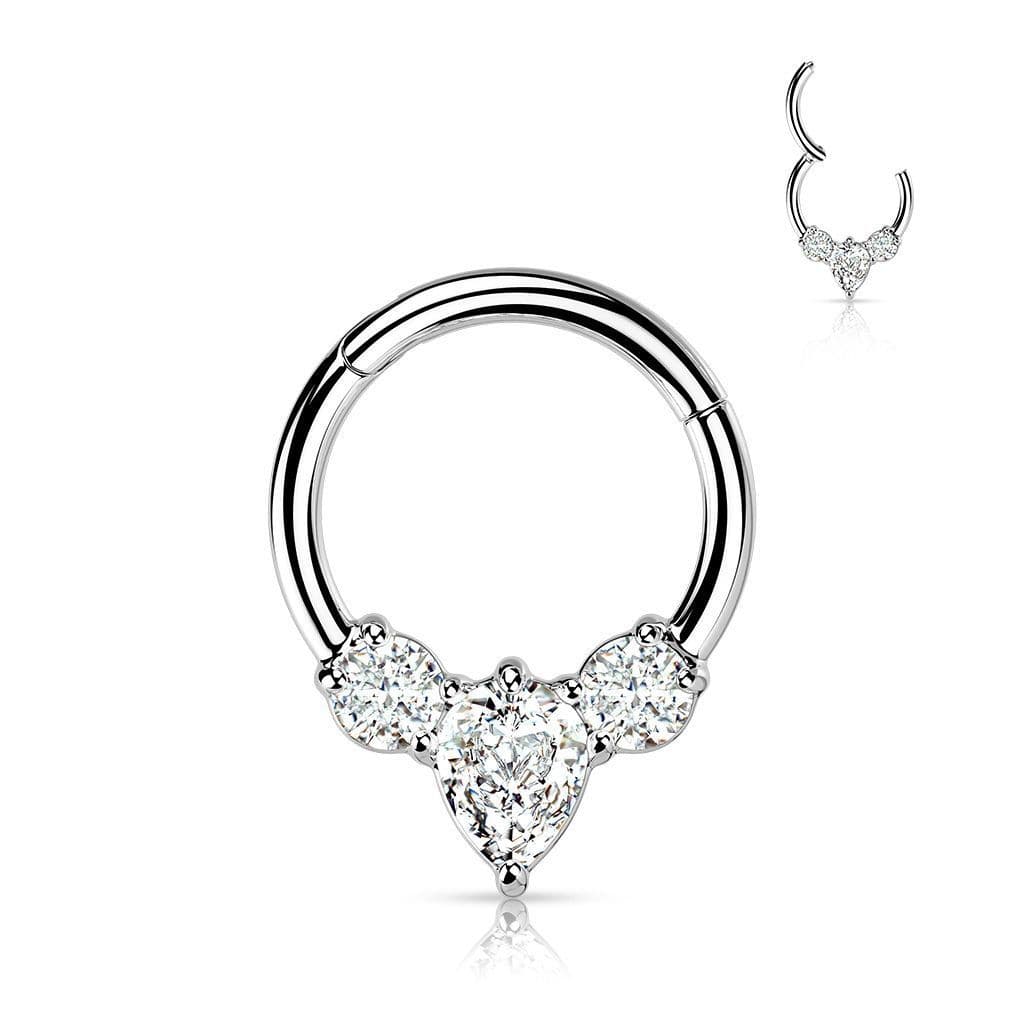 Segment kruh se zirkony, cartilage piercing 1,2 x 10 mm - NS0060-ST