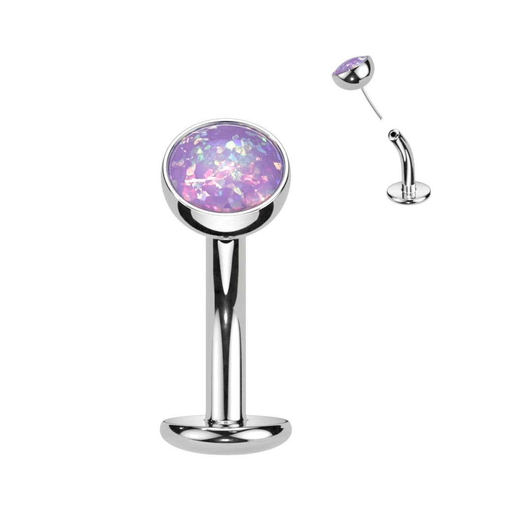 Obrácený PUSH IN piercing do pupíku TITAN (fialová) - TIT1232-OP38 - náhled 1