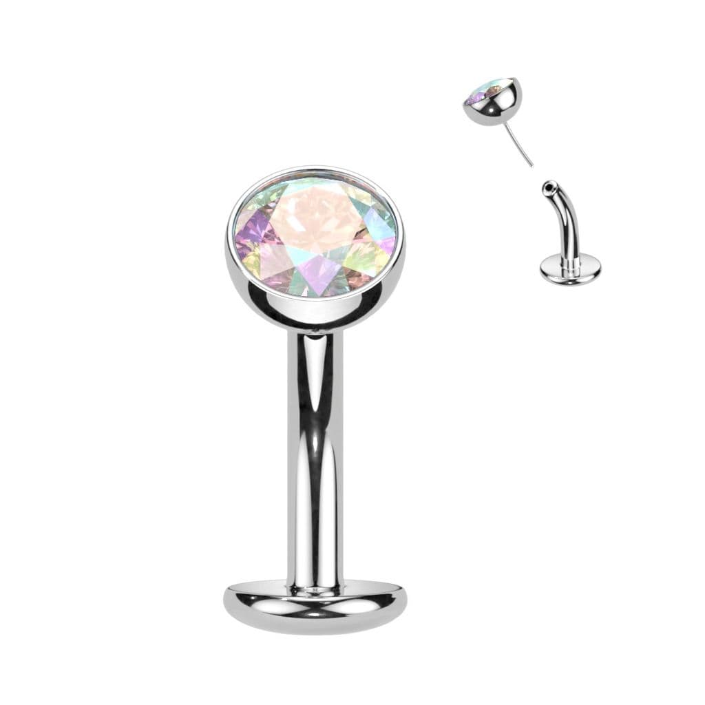 Obrácený PUSH IN piercingu do pupíku TITAN (duhová) - TIT1231-AB - náhled 1