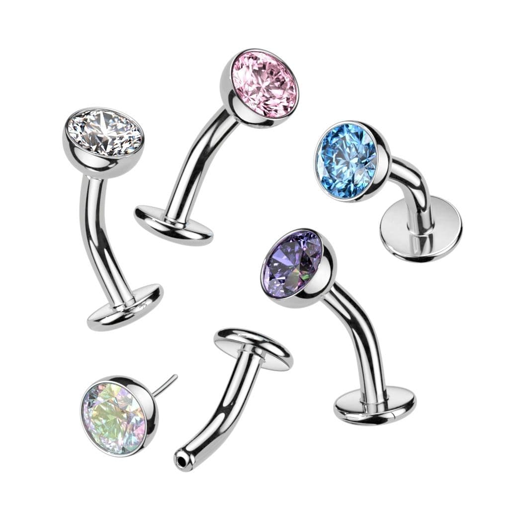 Obrácený PUSH IN piercingu do pupíku TITAN (duhová) - TIT1231-AB - náhled 2