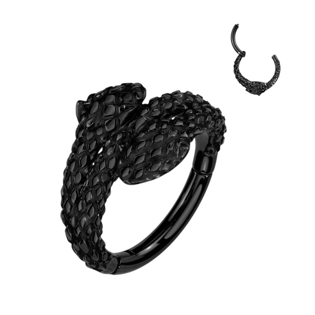 Černý ocelový kruh - helix / cartilage piercing had (1,2 x 10 mm) - SG112K-1210