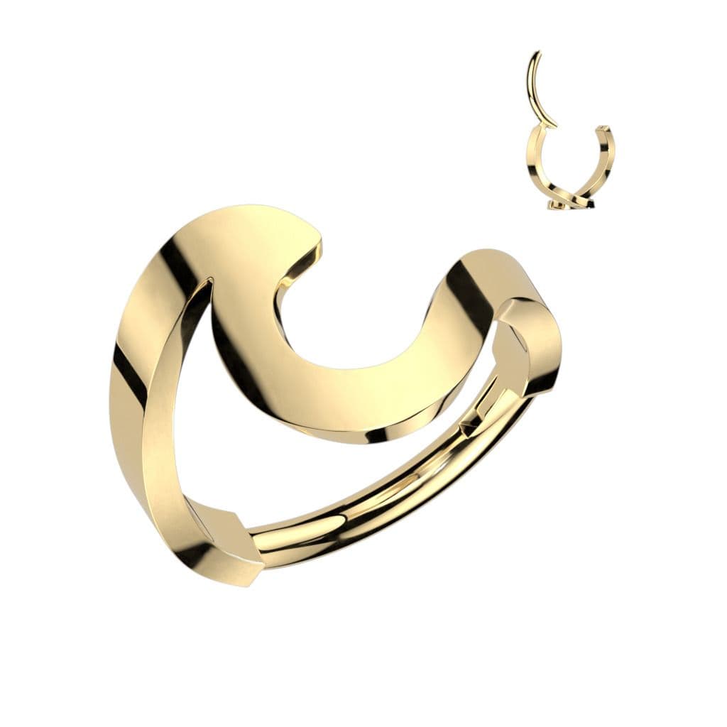 Zlacený ocelový kruh - helix / cartilage piercing (1,2 x 10 mm) - SG111GD-1210