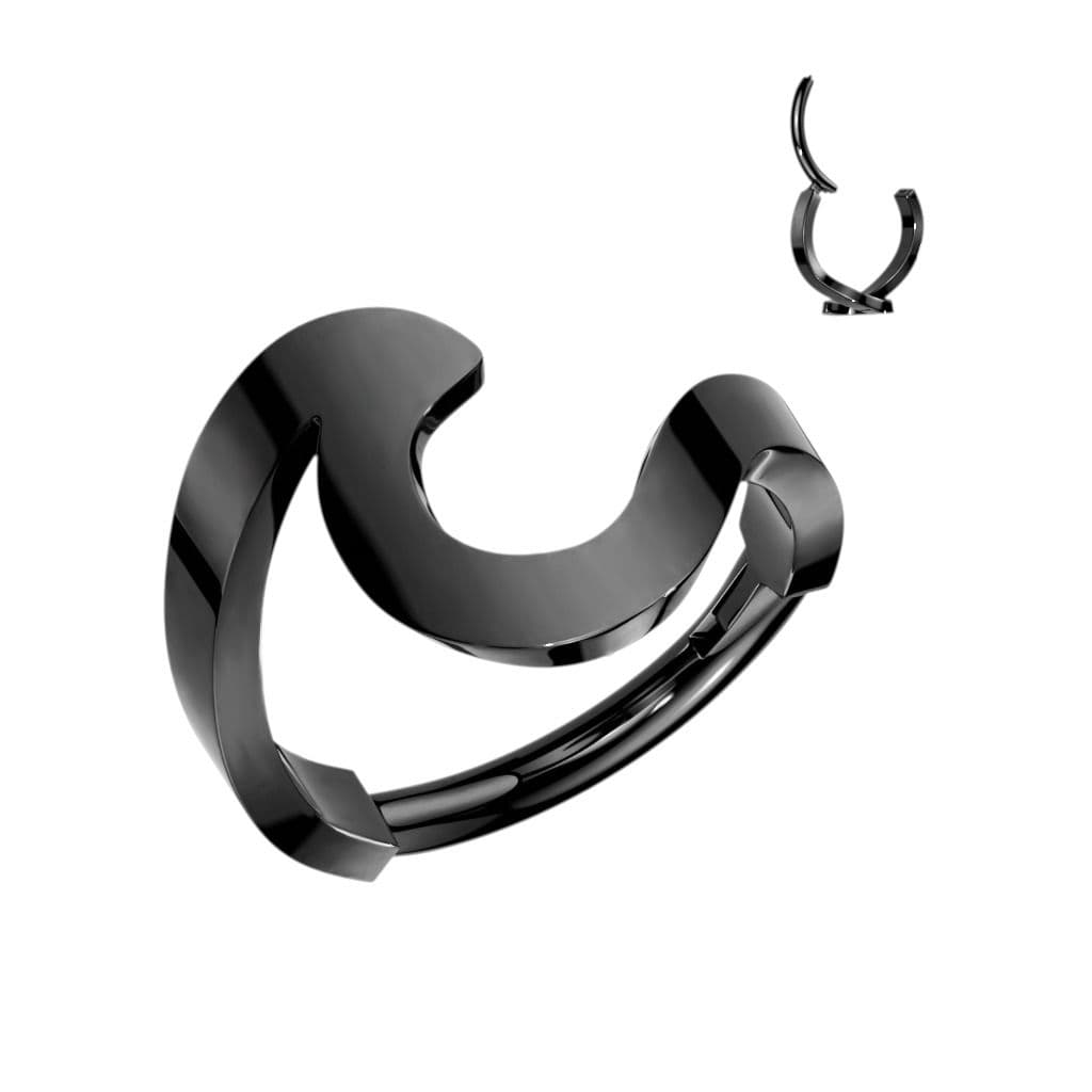 Černý ocelový kruh - helix / cartilage piercing (1,2 x 10 mm) - SG111K-1210