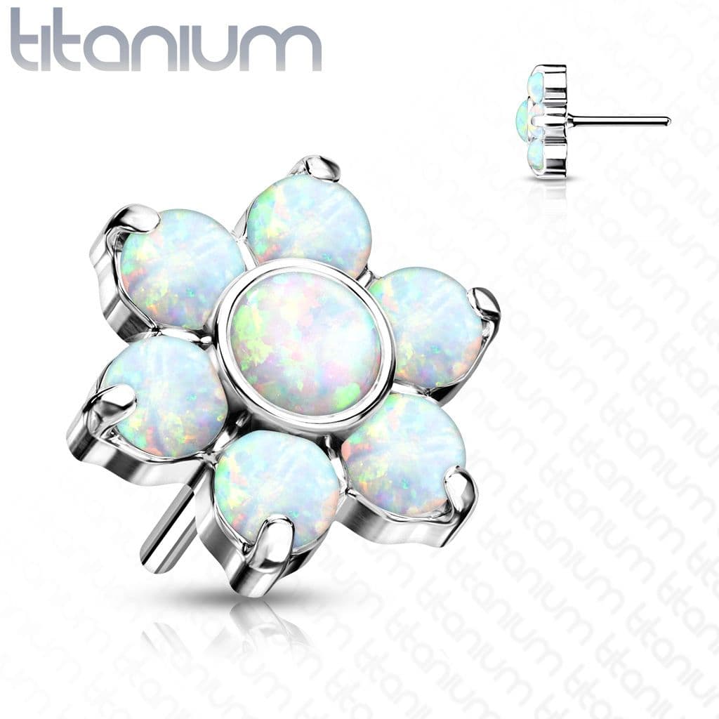 S4U Kytička k PUSH IN piercing do nosu TITAN, bílý opál - TIT1212-OP17 - náhled 1