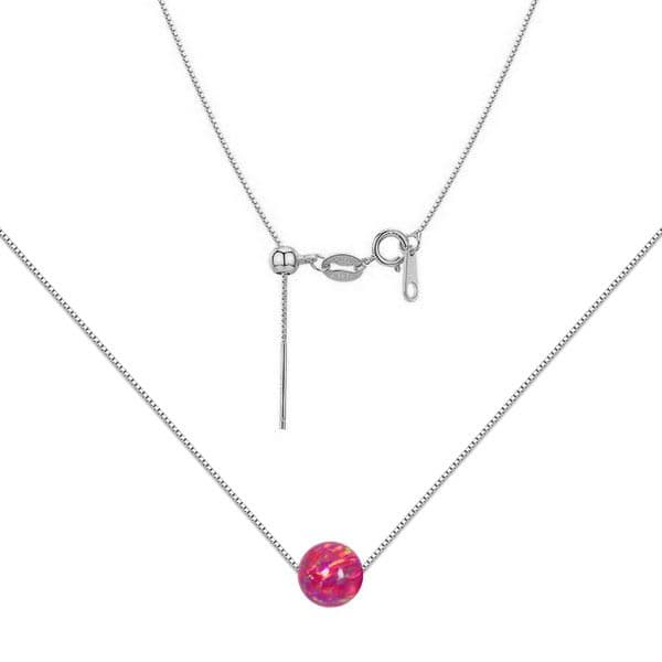 NUBIS Stříbrný náhrdelník s opálem - kulička 6 mm - NBS01-OP23