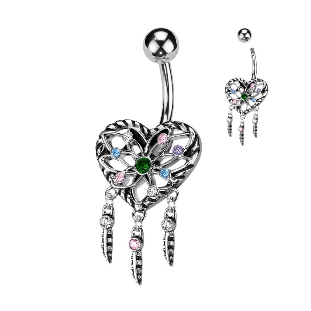 Piercing do pupíku - srdíčko lapač snů - WP0025 - náhled 1