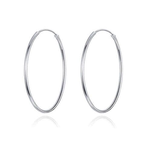 NUBIS Stříbrné dámské náušnice kruhy 25 mm - NB-3527-25