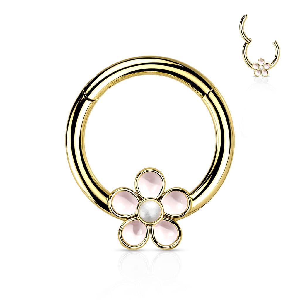 Segment kruh s kytičkou septum piercing 1,2 x 8 mm - náhled 1