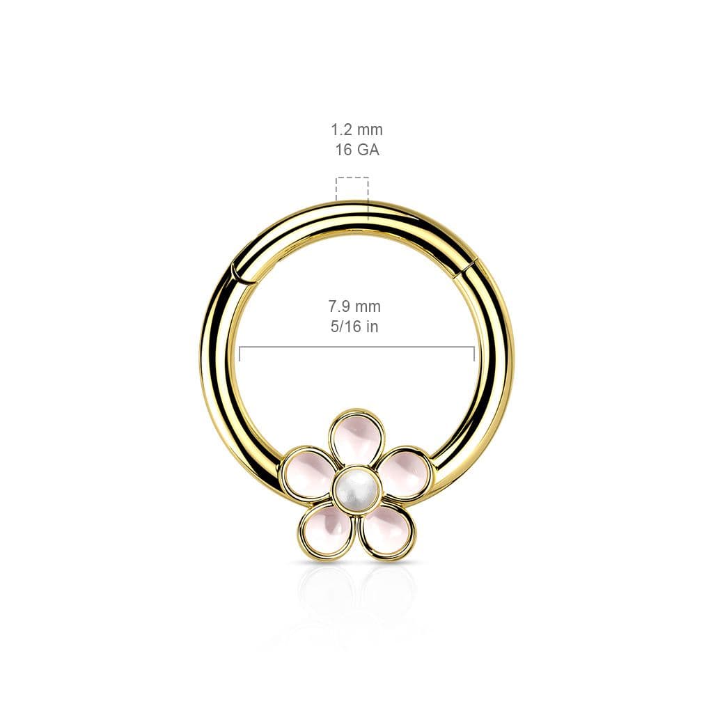 Segment kruh s kytičkou septum piercing 1,2 x 8 mm - náhled 3