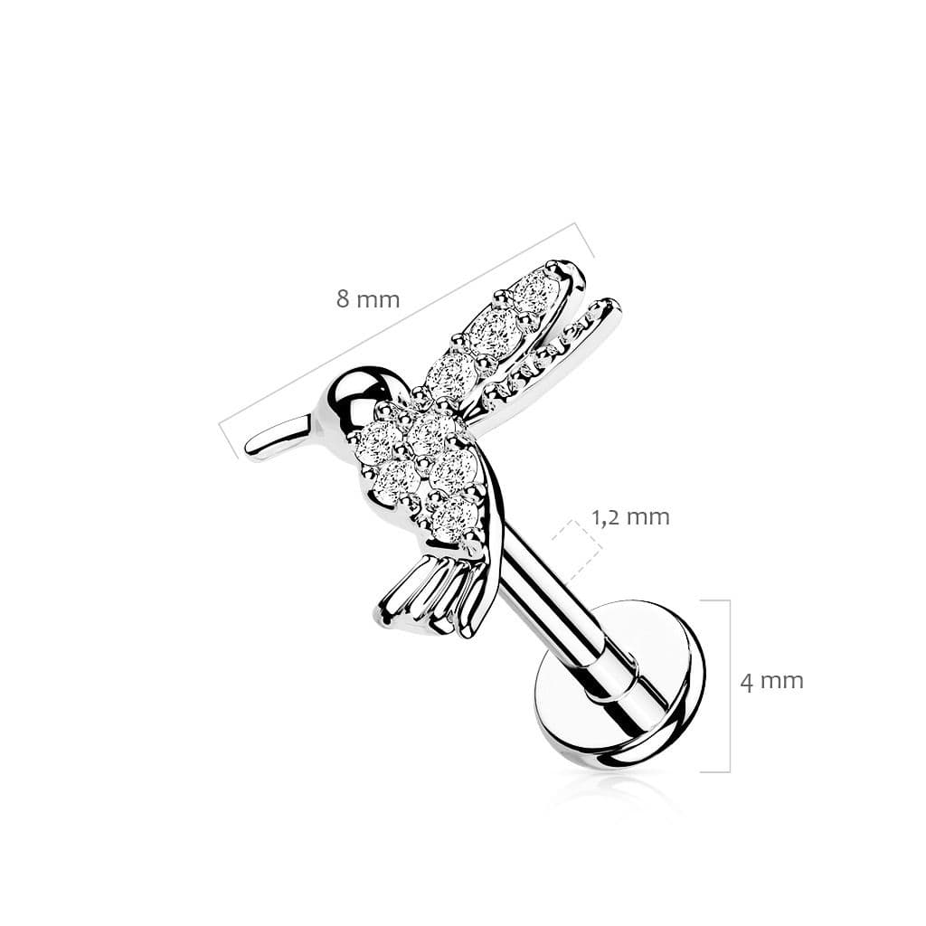 Piercing do brady - kolibřík (1,2 x 6 mm) - LB1105ST-1206 - náhled 3