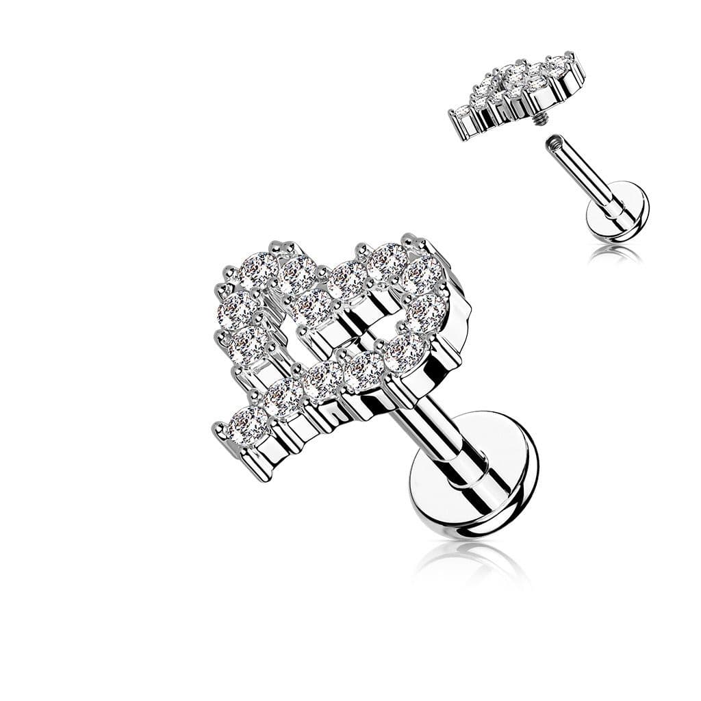 Piercing do brady - srdíčko (1,2 x 6 mm) - LB1109ST-1206