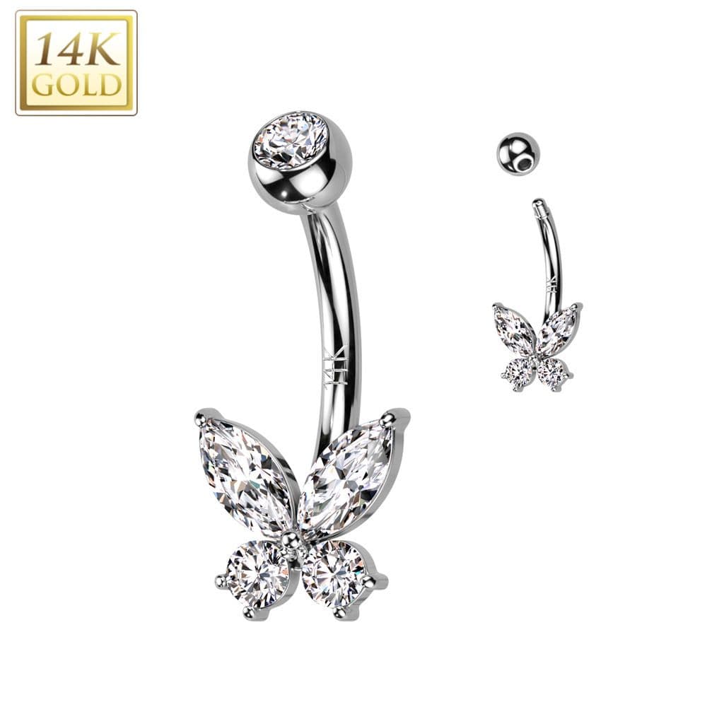 Zlatý piercing do pupíku Au 585/1000 - ZL01256-WG