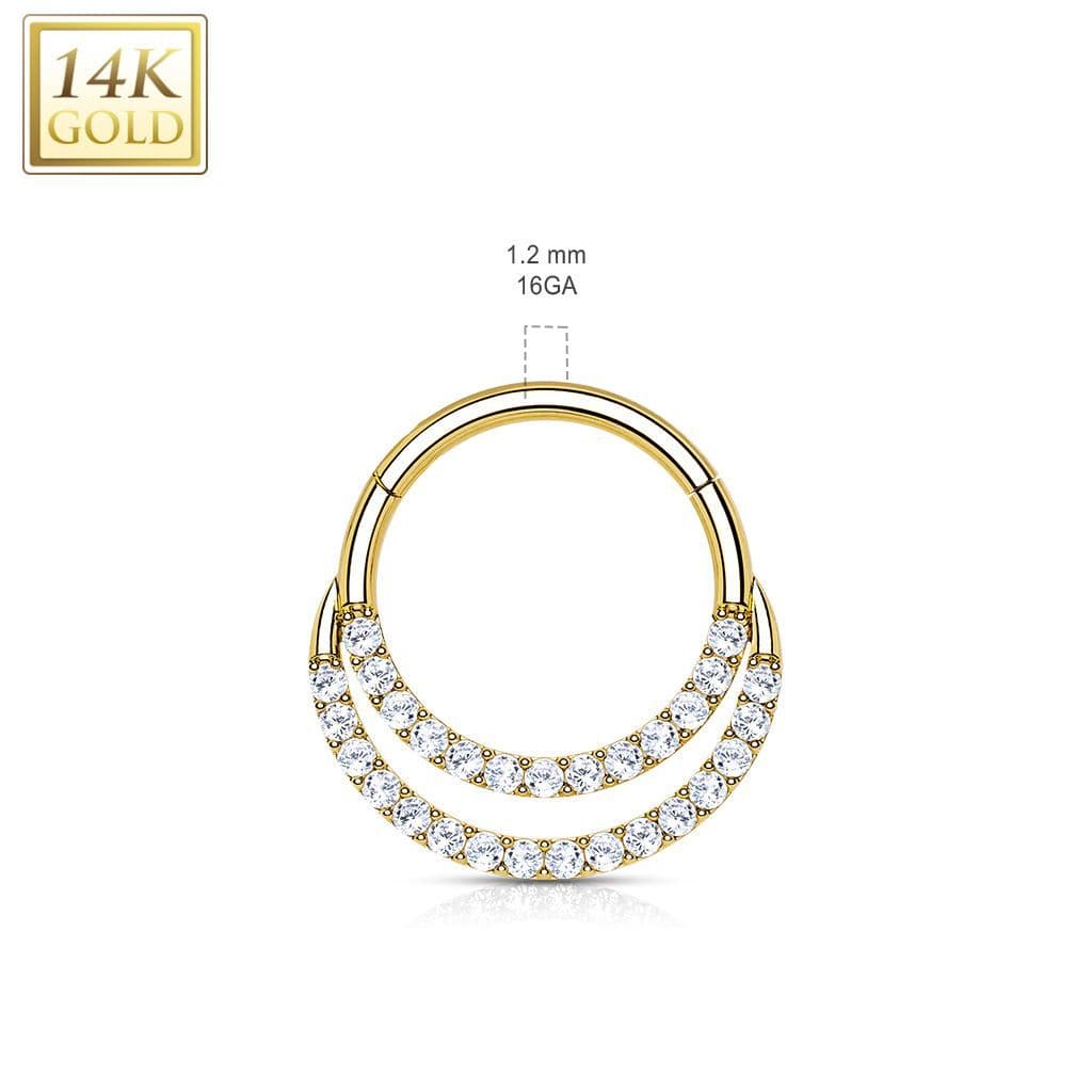 Zlatý piercing do nosu nebo ucha, 1,2 x 6 mm, Au 585/1000 - náhled 2