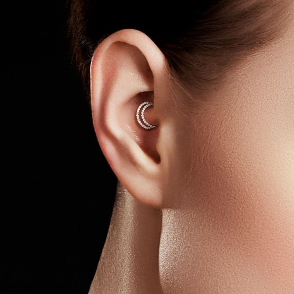 Zlatý piercing do nosu nebo ucha, 1,2 x 6 mm, Au 585/1000 - náhled 3