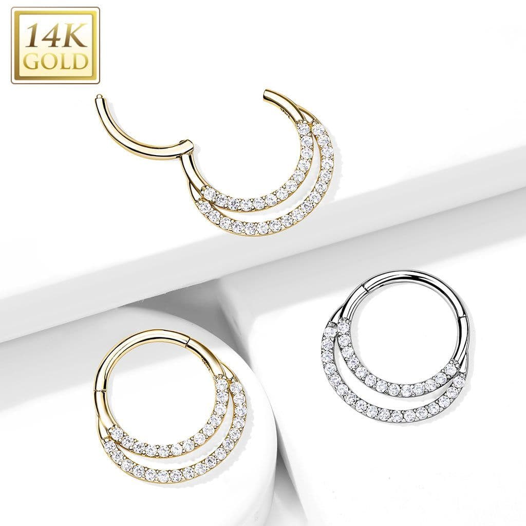 Zlatý piercing do nosu nebo ucha, 1,2 x 6 mm, Au 585/1000 - náhled 4