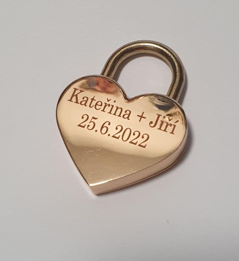 S4U Zámeček lásky - srdíčko zlaté, rozměr 39 x 30 mm - ZA0023 - náhled 5