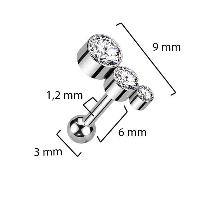 PUSH IN cartilage piercing do ucha TITAN - TIT1271-C - náhled 3
