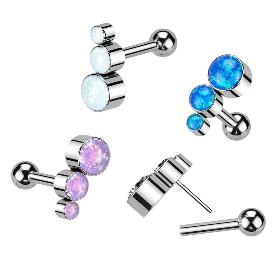 PUSH IN cartilage piercing do ucha TITAN (bílá) - TIT1270-OP17 - náhled 2