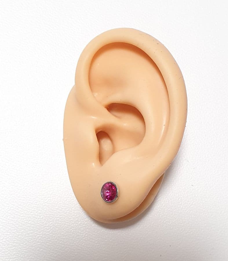 S4U Šroubovací stříbrné náušnice s kameny Crystals from SWAROVSKI, barva: Light Rose - CS5701-LR - náhled 3
