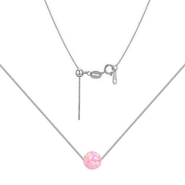 NUBIS Stříbrný náhrdelník s opálem - kulička 6 mm - NBS01-OP08