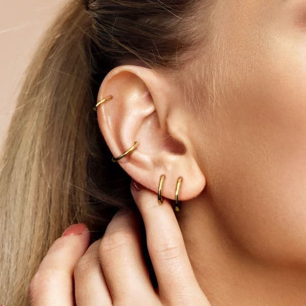 Zlatý piercing - segment kruh, Au 585/1000 (1 x 6 mm) - ZL01262-YG-1006 - náhled 2