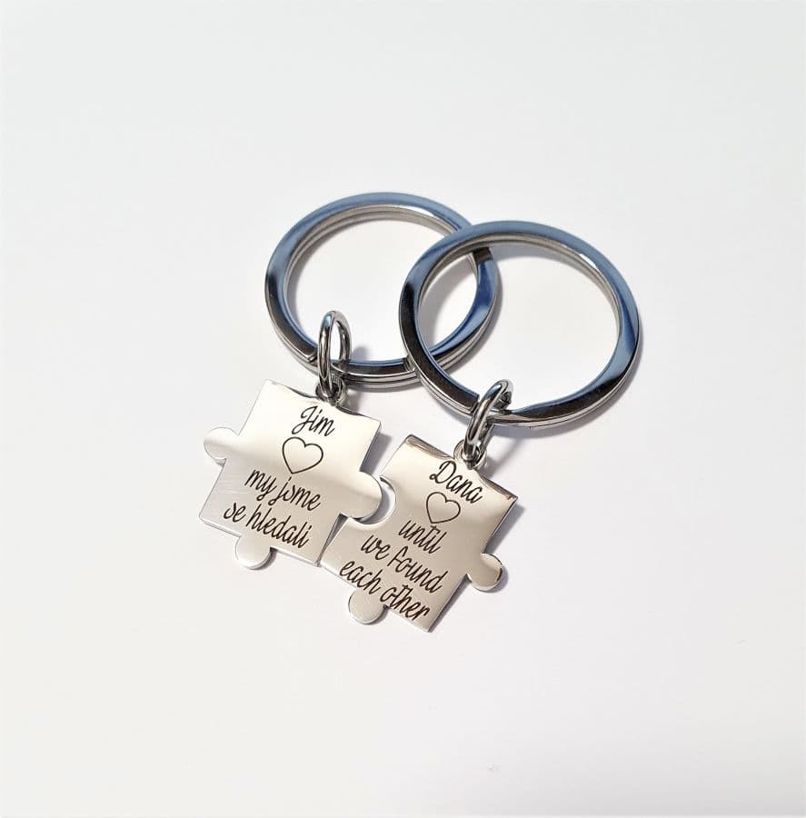 S4U 2 ks ocelových přívěseků na klíče - puzzle - OPT1045 - náhled 5