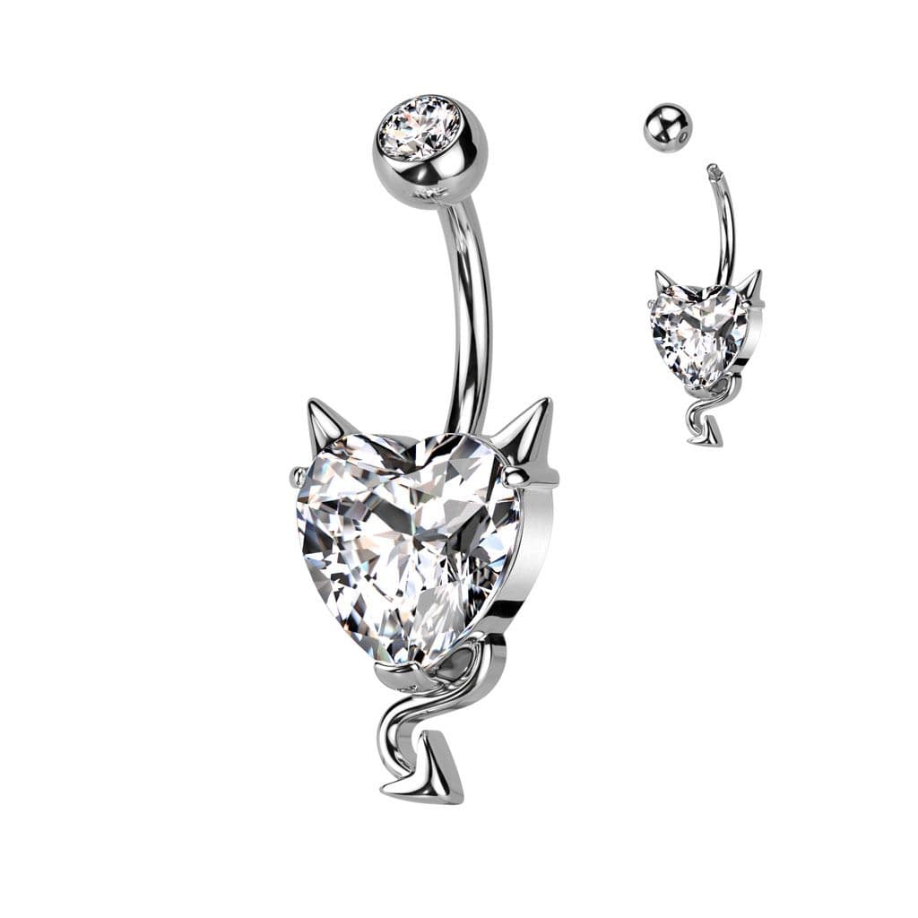 Piercing do pupíku - srdce s čertovskými rohy - WP0058-C - náhled 1