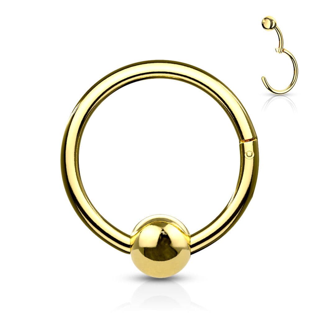 Piercing segment kruh s kuličkou 1,2 x 10 mm (růžové zlato) - K1040RD-1210 - náhled 2