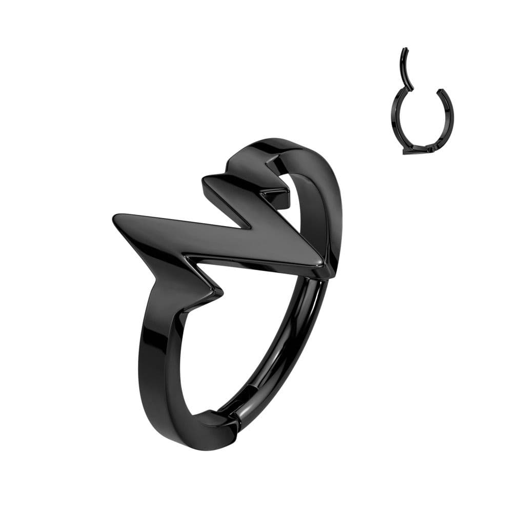 Černý ocelový kruh - helix / cartilage piercing (1,2 x